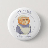 Rond 5 Cm Badge de nom de chat de cuisine II (Devant)