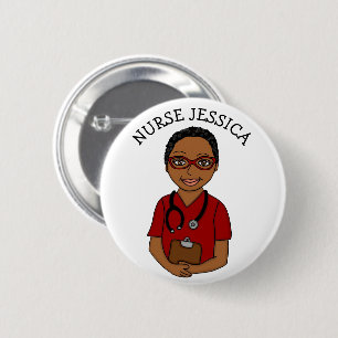 Rond 5 Cm Badge de nom d'infirmière personnalisé   Bouton