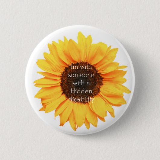 Rond 5 Cm Badge de tournesol de sensibilisation aux handicap (Devant)