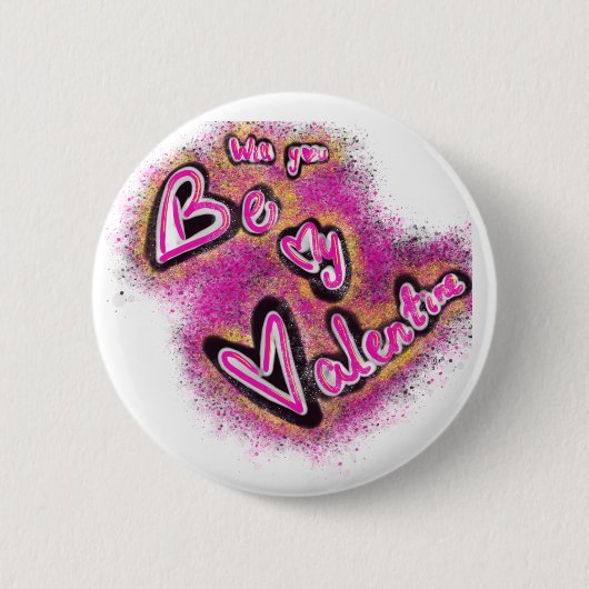 Rond 5 Cm Badge de Valentine (Devant)