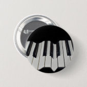 Rond 5 Cm Badge des clés de piano déformées (Devant & derrière)