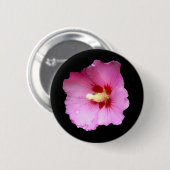 Rond 5 Cm Badge d'Hibiscus rose (Devant & derrière)