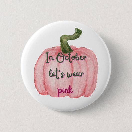 Rond 5 Cm Badge d'octobre rose (Devant)