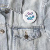 Rond 5 Cm Badge Dreamy Pawprint (En situation)
