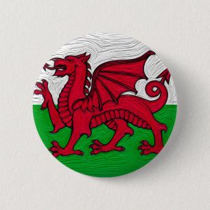 Rond 5 Cm Badge du pavillon gallois