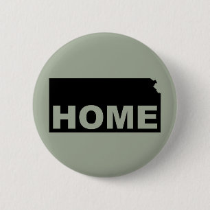 Rond 5 Cm Badge Épingle Bouton Accueil Kansas Loin de l'État