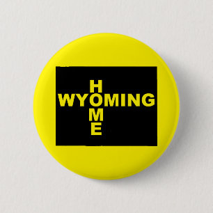 Rond 5 Cm Badge Épingle Bouton Accueil Wyoming loin de l'Éta