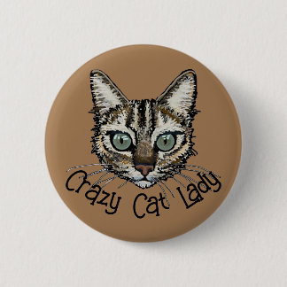Rond 5 Cm Badge épinglé Crazy Cat Lady