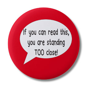 Rond 5 Cm Badge épingle de distanciation sociale