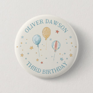 Rond 5 Cm Badge Épingle Invité Anniversaire Enfant Balloon D