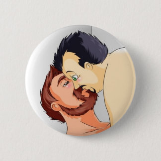 Rond 5 Cm badge gay bear couple kissing