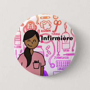 Rond 5 Cm Badge Infirmière
