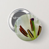 Rond 5 Cm Badge Lilium Oriental Blanc (Devant & derrière)