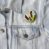 Rond 5 Cm Badge Lilium Oriental Blanc (En situation)
