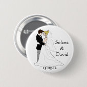 Rond 5 Cm Badge mariage cadeau jour J (Devant & derrière)