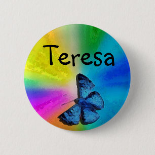 Rond 5 Cm badge nominatif de papillon