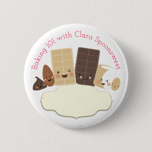 Rond 5 Cm Badge nominatif mignon de boulangerie de cours de