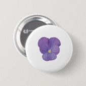 Rond 5 Cm Badge Pansy Flower Pin (Devant & derrière)