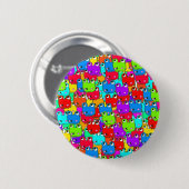 Rond 5 Cm Badge Rainbow Frogs (Devant & derrière)
