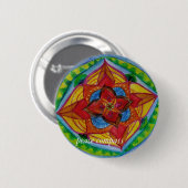 Rond 5 Cm Badge ronde Mandala Compas de Paix (Devant & derrière)
