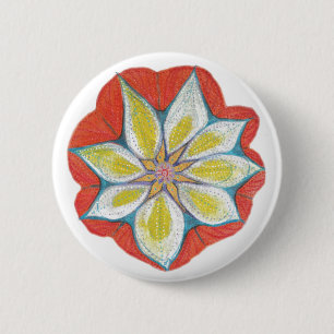 Rond 5 Cm Badge ronde Mandala Yoga Fleur