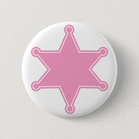 Rond 5 Cm Badge Sheriff Rose - Concevez Votre Propre Bouton (Devant)