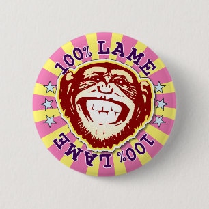 Rond 5 Cm Badge singe funky drôle à 100%