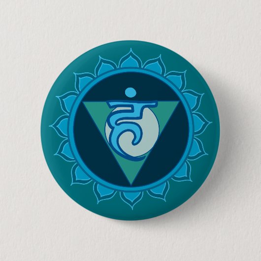 Rond 5 Cm Badge Throat Chakra (Devant)