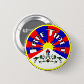 Rond 5 Cm Badge Tibet libre (Devant & derrière)