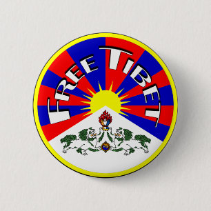 Rond 5 Cm Badge Tibet libre