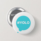 Rond 5 Cm badge turquoise YOLO (Devant & derrière)
