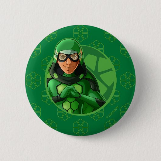 Rond 5 Cm Badge vert Carapace (Devant)
