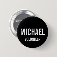 Badge volontaire noir avec nom personnalisé