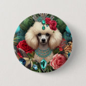 Rond 5 Cm Badge White Poodle Art (Devant)