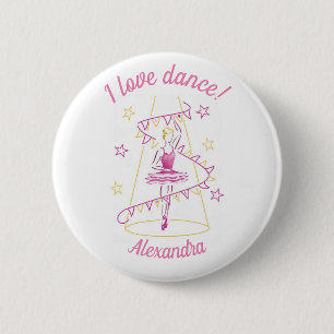 Rond 5 Cm Ballet & Bunting - I Love Dance badge