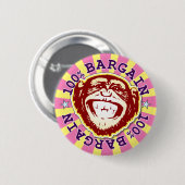 Rond 5 Cm Bargain 100% Funny Funky Monkey Badge (Devant & derrière)