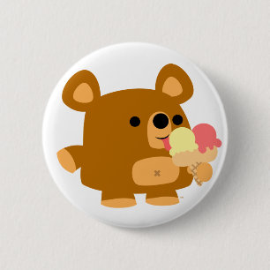 Rond 5 Cm Beau Ours de dessin mignon avec boules :) badge de