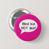 Rond 5 Cm Blind non sourd badge pour pin malvoyant (Devant & derrière)