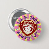 Rond 5 Cm Blonde 100% Funny Funky Monkey Badge (Devant & derrière)