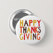 Rond 5 Cm BON THANKSGIVING ! Badge (Devant & derrière)