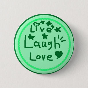 Rond 5 Cm Bouton Affirmation Positive Vivre Rire Aimer Badge