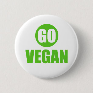 Rond 5 Cm Bouton Aller Vegan Badge Pin