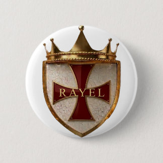 Rond 5 Cm Bouton / Badge Crête Rouge RayEl