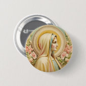 Rond 5 Cm Bouton Badge de la Vierge Marie (Devant & derrière)