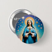 Rond 5 Cm Bouton Badge de la Vierge Marie (Devant & derrière)