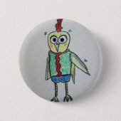 Rond 5 Cm Bouton Badge de poulet (Devant)