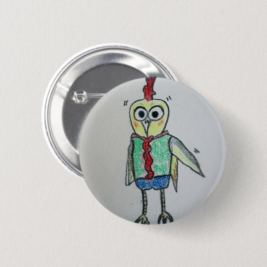 Rond 5 Cm Bouton Badge de poulet (Devant & derrière)