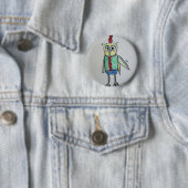 Rond 5 Cm Bouton Badge de poulet (En situation)