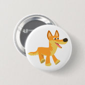 Rond 5 Cm Bouton Bouton Dingo de dessin mignon Badge (Devant & derrière)