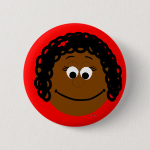 Rond 5 Cm Bouton Bouton Visage des filles Kapskids Badge
